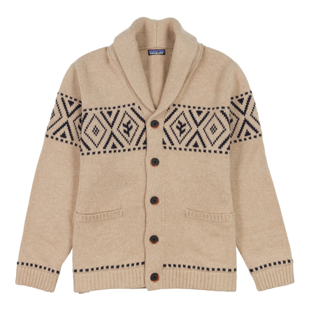 M's Recycled Wool Shawl-Collar Cardigan - size XS